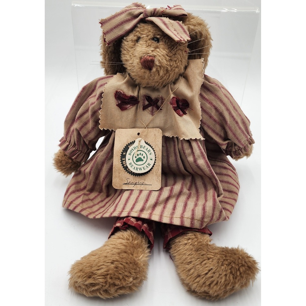 Boyds Bears Artisan Series Sangria Rabbit 13" Red Tan Striped New Country Decor